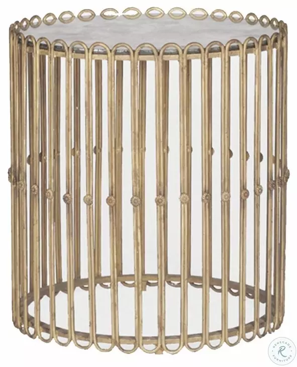 Beatrice Gold Drum Accent Table