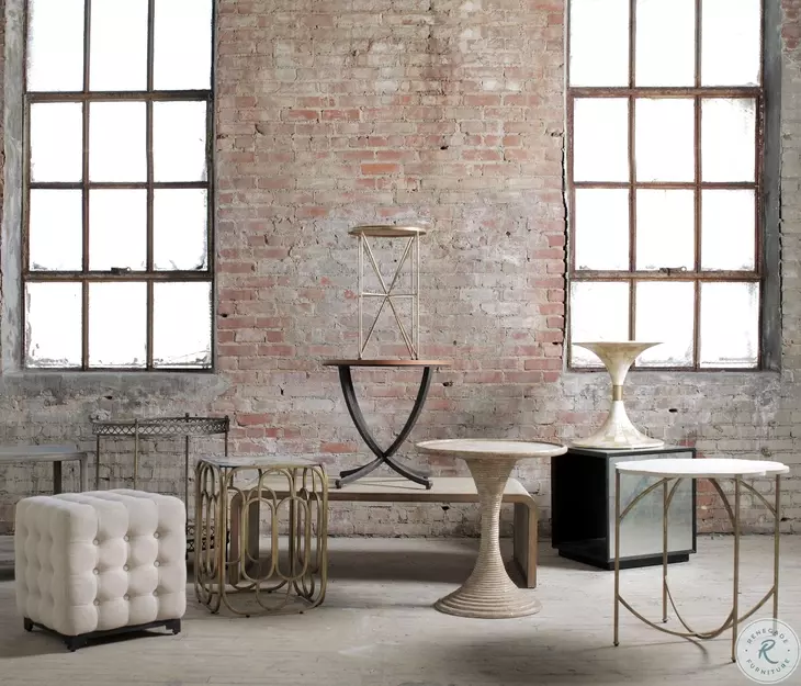 Gloria Antique Gold and Silver Leafed Table