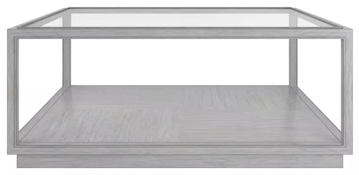 Glaze Vintage Blue Square Glass Top Cocktail Table