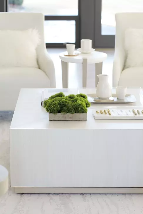 Axiom Linear Grey And White Plaster Round Chairside Table