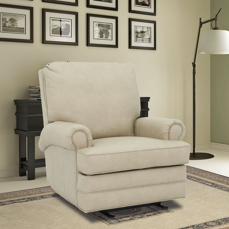 Scottie Cashmere Stone Leather Wall Hugger Power Recliner with USB Port