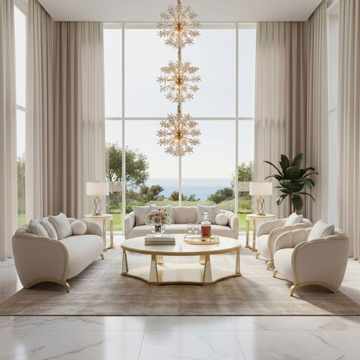 Scotts Square Cornsilk Living Room Set