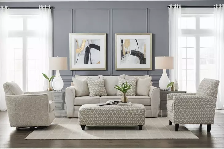Wowza Sand Brown and Taupe Upholstered Accent Chair