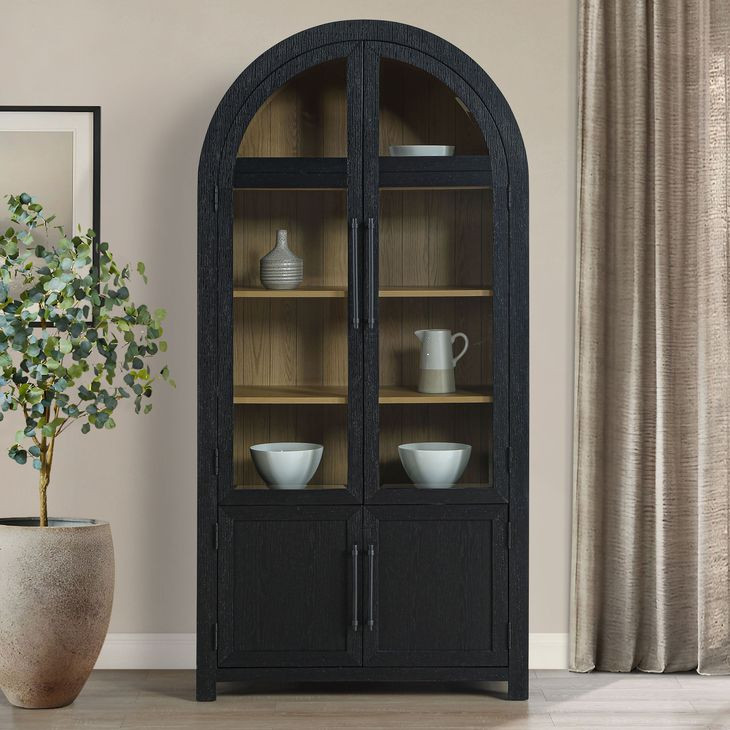 Magnolia Black 4 Door Curio Cabinet