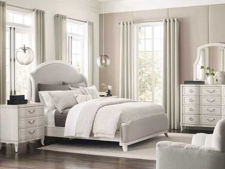 Harmony Eggshell and Black 12 Drawer Emelie Dresser with Rectangular Schafer Mirror