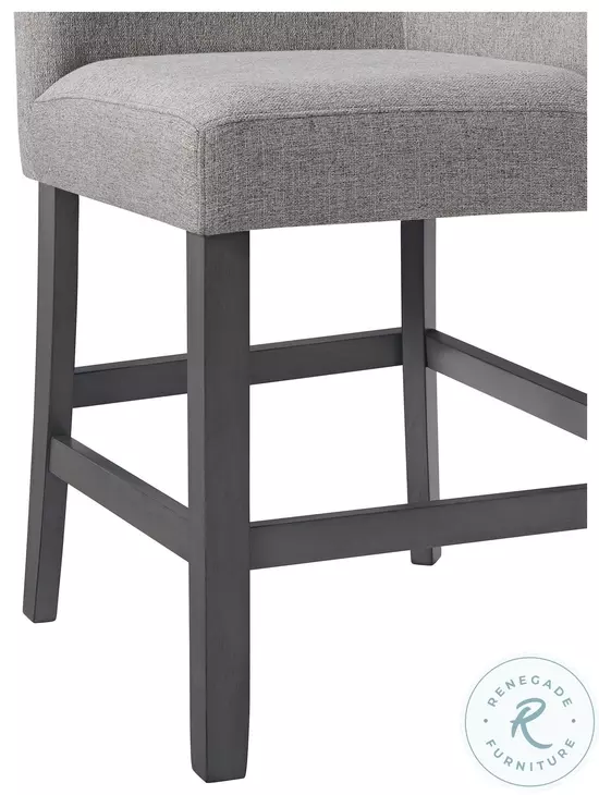 Hester Grey Counter Height Dining Room Set With Lazy Susan