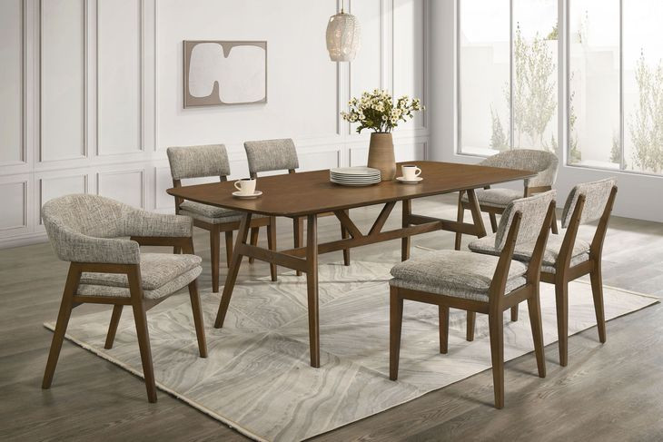 Miller Walnut Upholstered Arm Chair