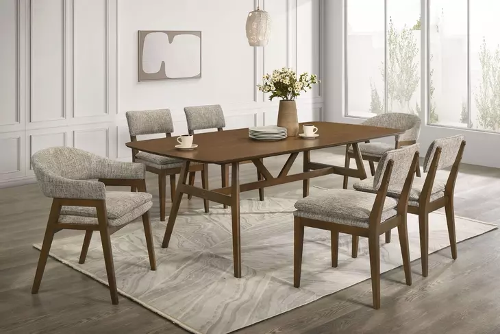 Miller Walnut Upholstered Arm Chair