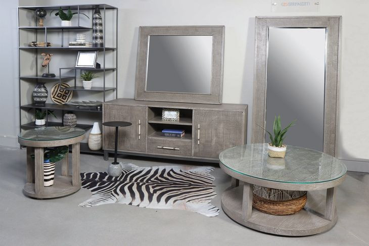 Crossings Serengeti Iron and Marble Accent Table