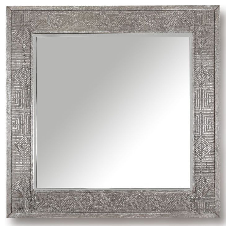 Crossings Serengeti Sandblasted Fossil Grey Wall Mirror