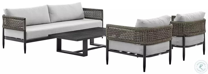Alegria Black Outdoor 4 Piece Conversation Set