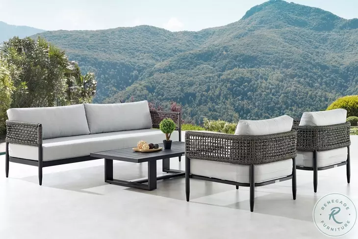 Alegria Black Outdoor 4 Piece Conversation Set