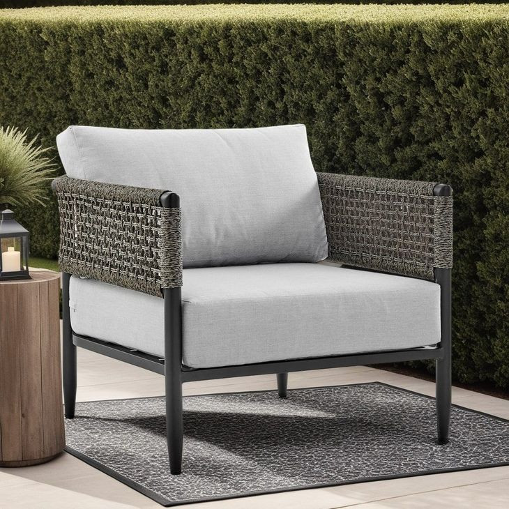 Alegria Light Gray Upholstered Outdoor Club Chair