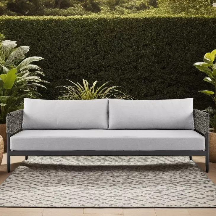 Alegria Light Gray Outdoor 84" Sofa