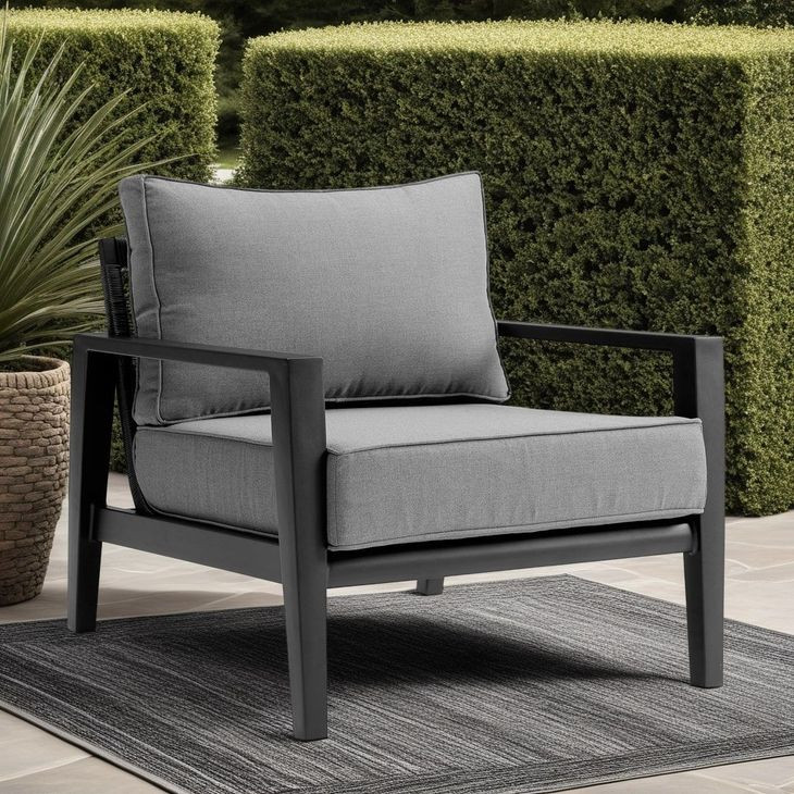Cayman Dark Gray Upholstered Outdoor Club Chair