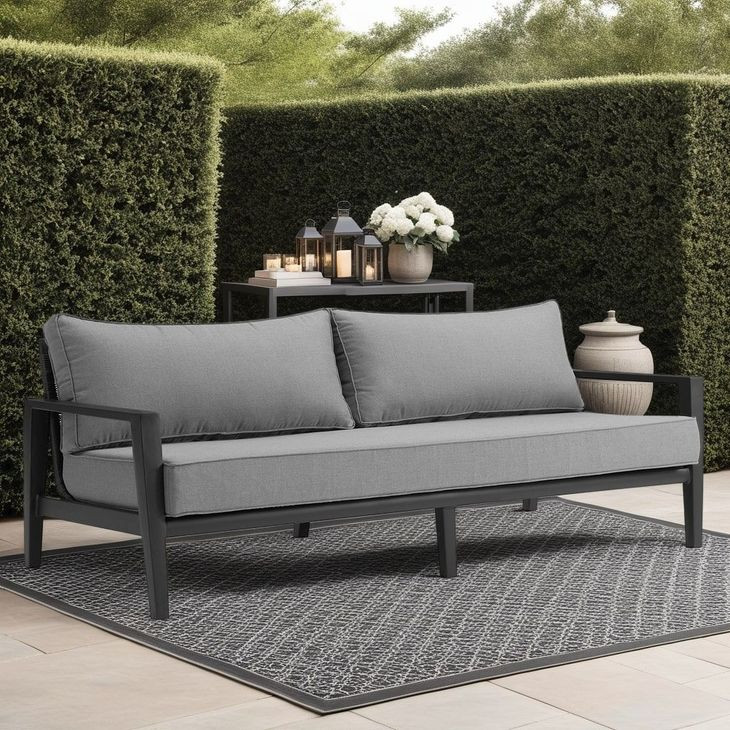 Cayman Dark Gray 80" Outdoor Sofa