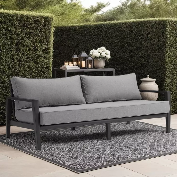 Cayman Dark Gray Outdoor 80" Sofa