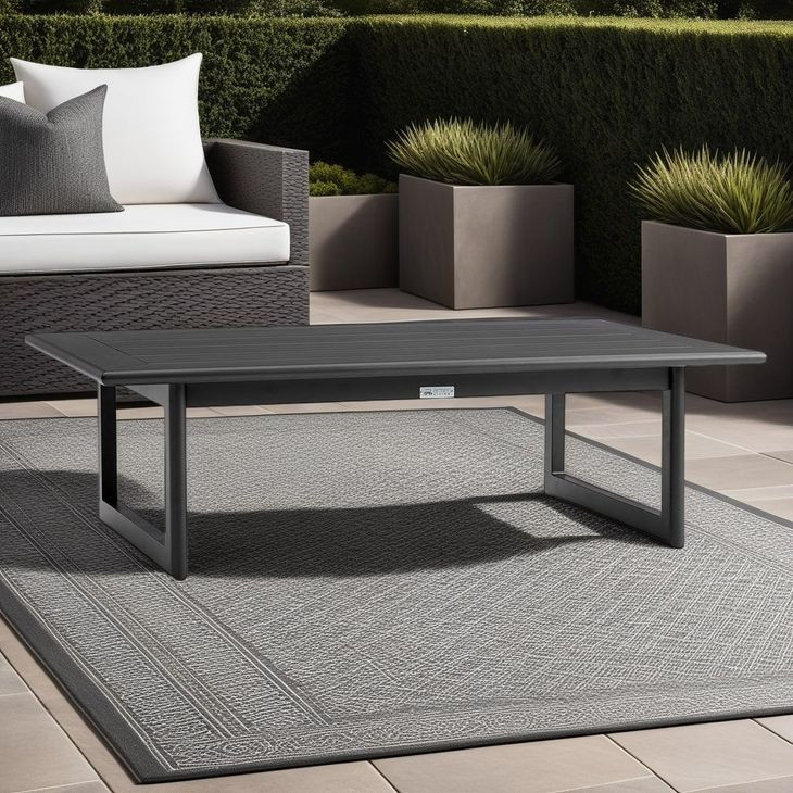 Cayman Black Outdoor Rectangular Cocktail Table
