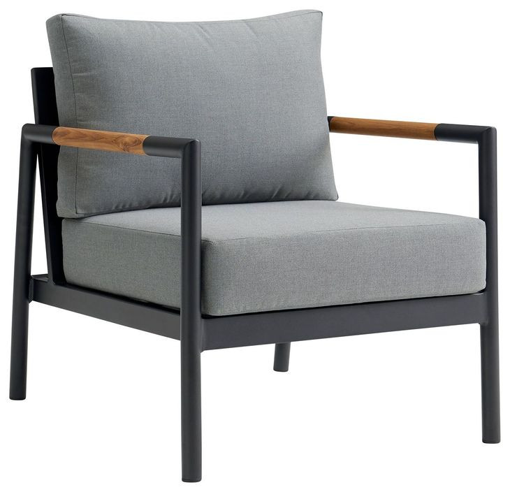 Crown Dark Gray Upholstered Outdoor Club Chair