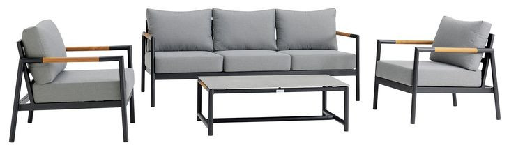 Crown Dark Gray 78" Outdoor Conversation Set