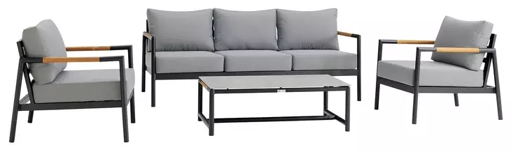Crown Dark Gray 78" Outdoor Conversation Set