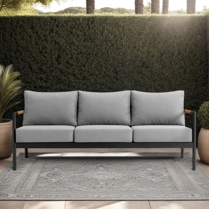 Crown Dark Gray 78" Outdoor Sofa