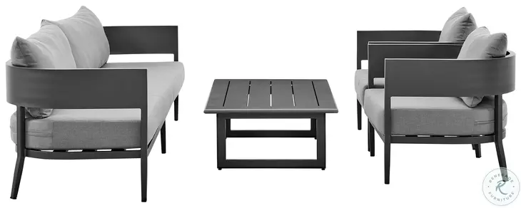 Menorca Dark Gray Outdoor 4 Piece Conversation Set