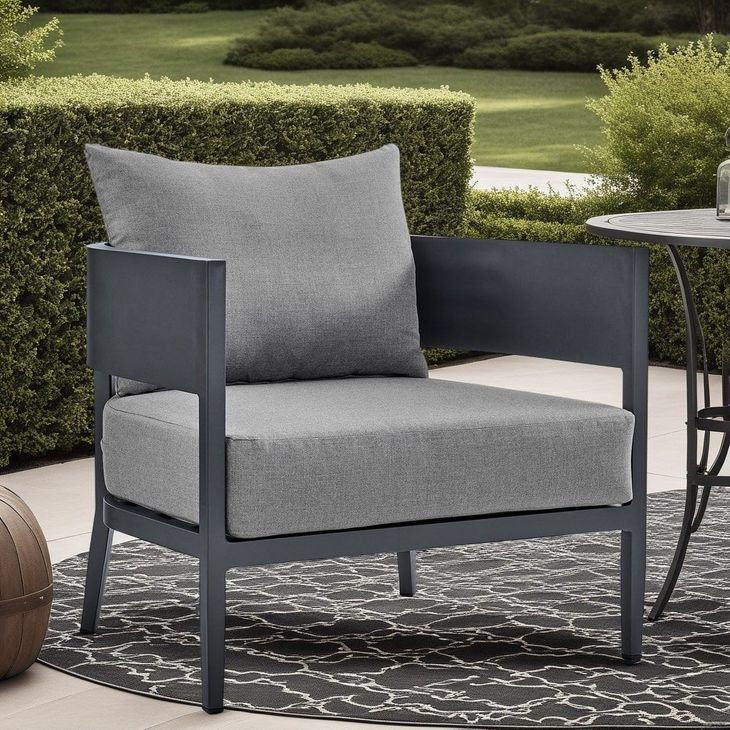 Menorca Dark Gray Upholstered Outdoor Club Chair