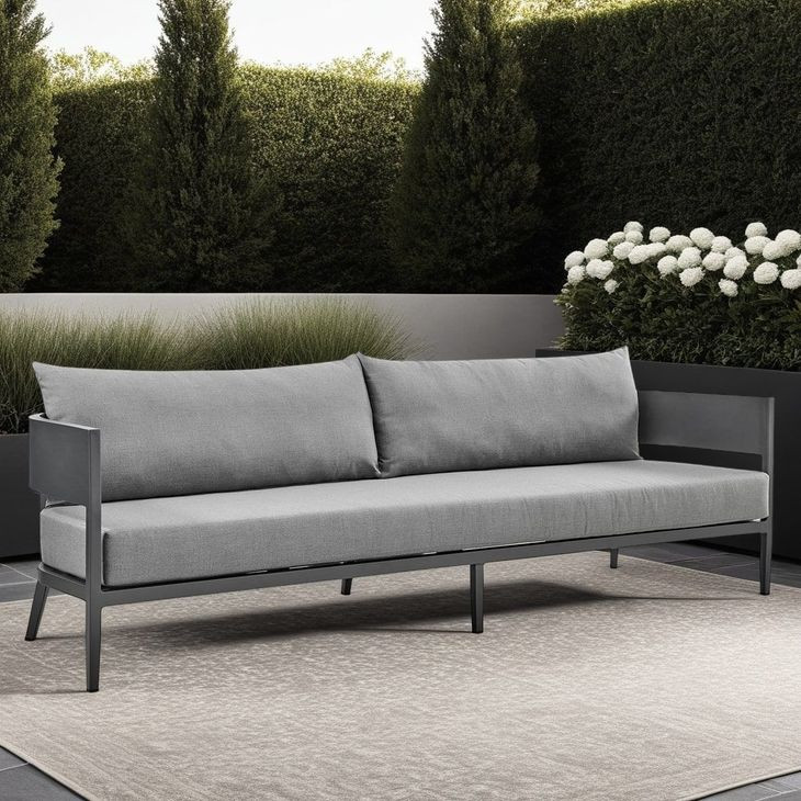 Menorca Dark Gray 94" Outdoor Sofa