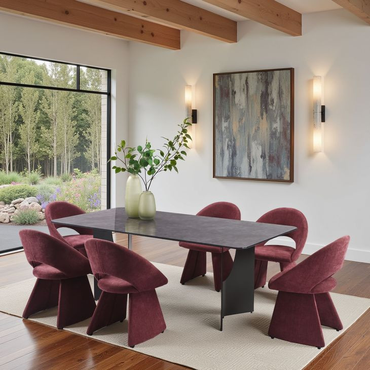 Angelina Plum Upholstered Dining Chair Set of 2