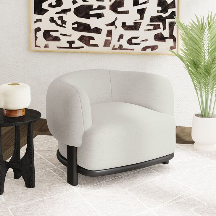 Andalusia White Upholstered Accent Chair