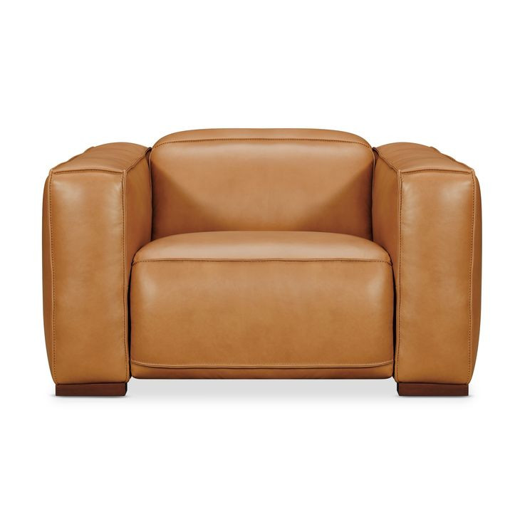 MS Rich Brown Caramel Leather Fresco Power Recliner with Power Headrest