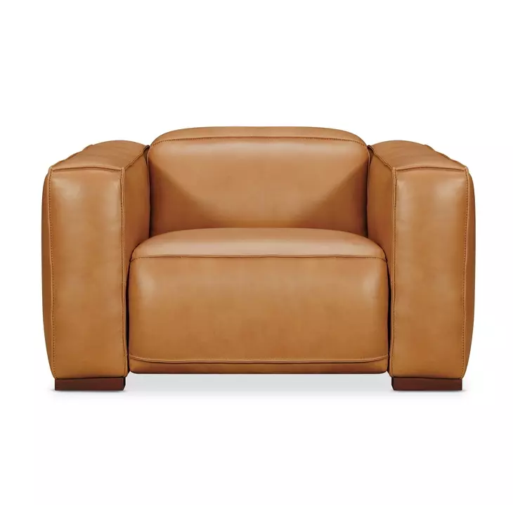 MS Rich Brown Caramel Leather Fresco Power Recliner with Power Headrest