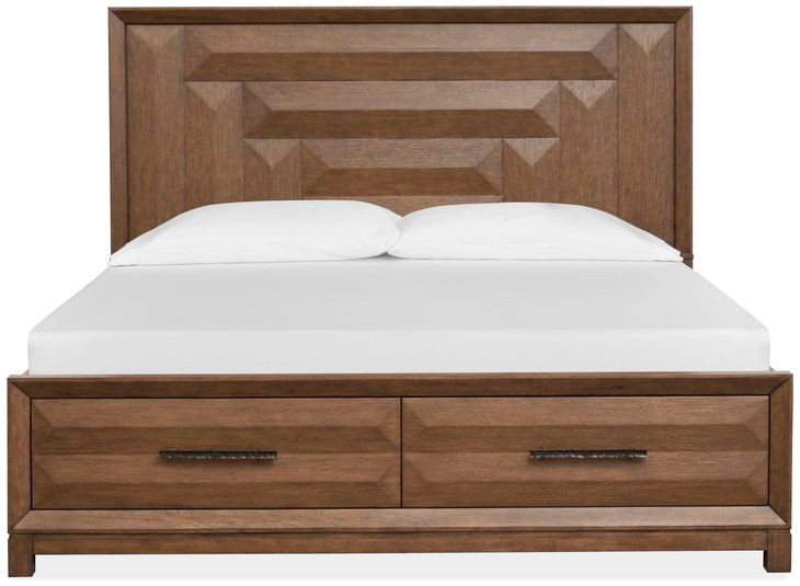 Callisto Bourbon Brown California King Storage Panel Bed