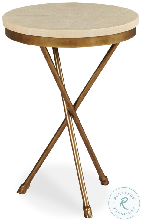 SF51 Inlaid Faux Shagreen And Bronze Accessory Table