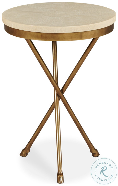 SF51 Inlaid Faux Shagreen And Bronze Accessory Table