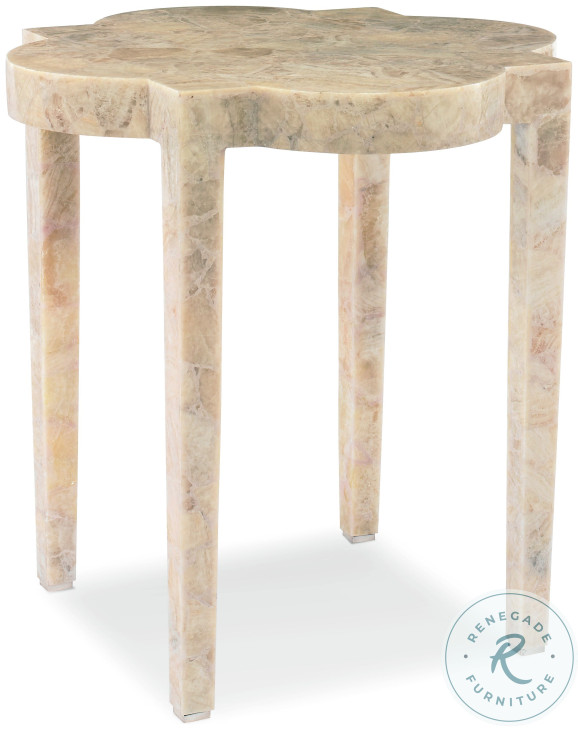 Medallion Inlaid Crystal Stone Side Table