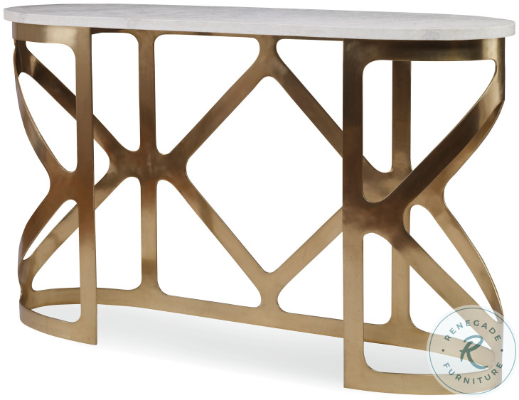 Buccellati Scagliola White Marble And Bronze Console Table