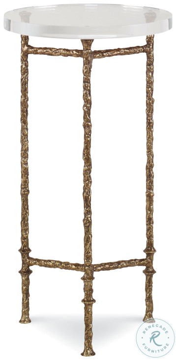 Mingus Acrylic And Aged Patina Cast Bronze Accent Table