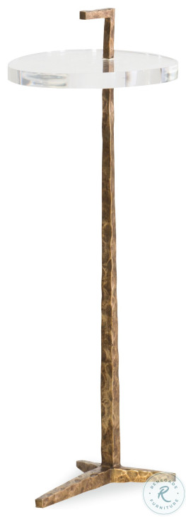 Christian Acrylic And Antique Bronze Accent Table