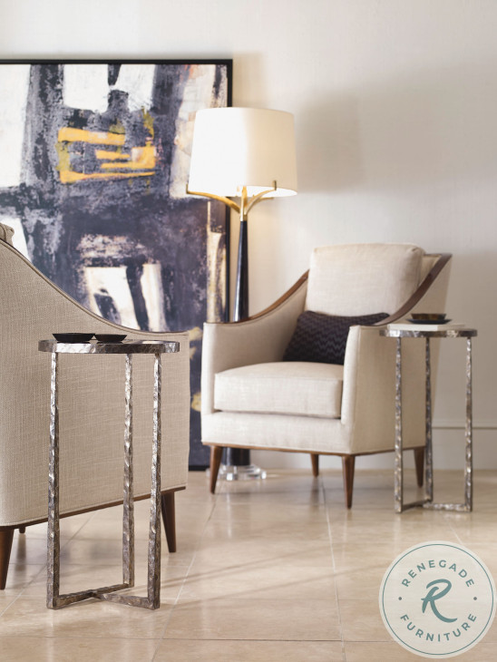 Linda Glass And Antique Bronze Accent Table