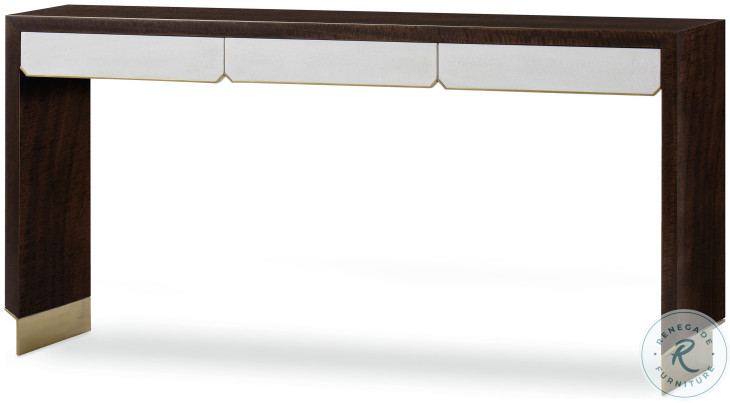 Fractal White Lacquer And Eucalyptus Veneer Console Table