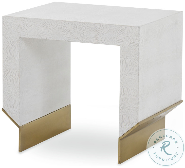 Fractal Embossed Leather And Brass Bench