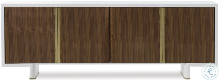 Kintsugi White Lacquer And Walnut Credenza