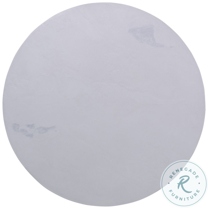 Wilcox Arctic White Scagliola And Bronze Chairside Table