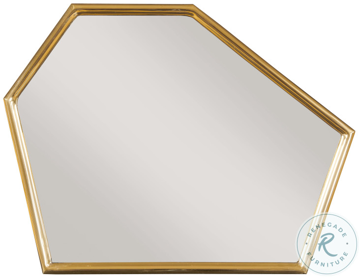 Reyes Clear Mirror And Brass Side Table