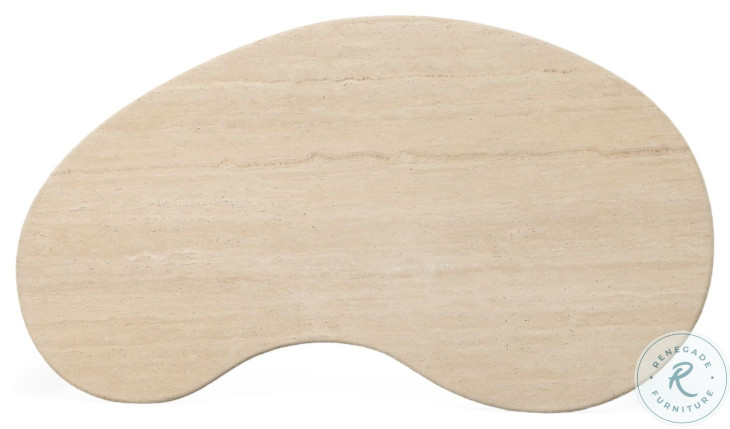 Anders Almond Travertine Stone Cocktail Table