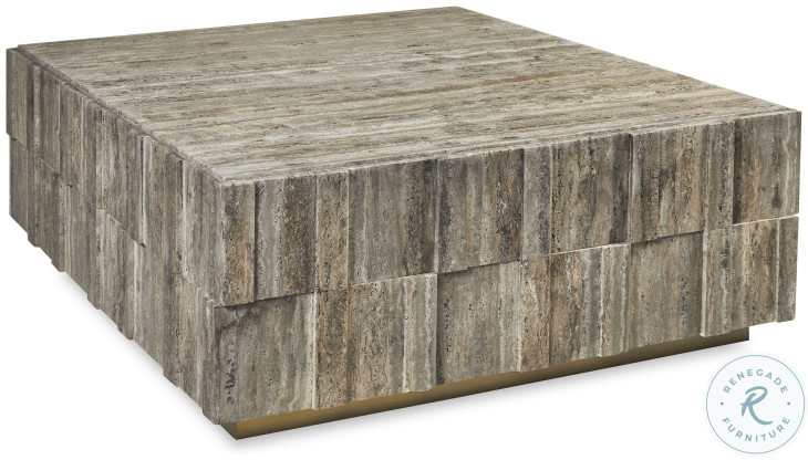Amara Travertine Stone Cocktail Table