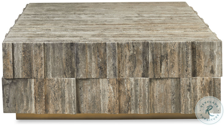 Amara Travertine Stone Cocktail Table