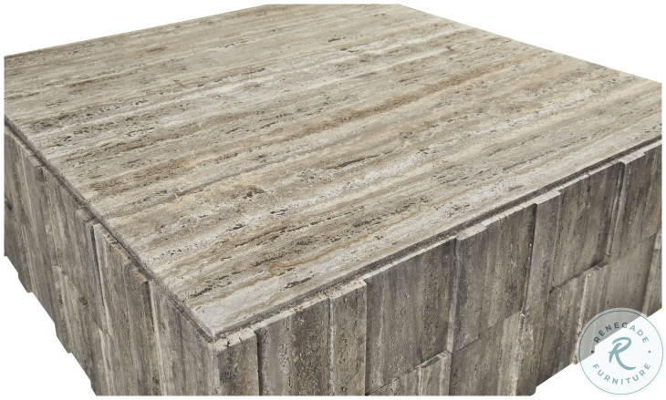 Amara Travertine Stone Cocktail Table